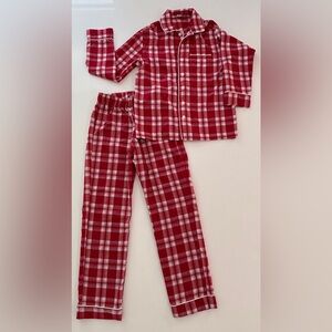 EUC unisex J.Crew Crewcuts size XL 12-13 red/white plaid pajama set, worn once
